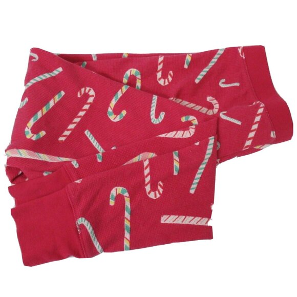 Old Navy Girls X-Small Pink Striped Candy Cane Microfleece Pajama Pants Legging - Picture 1 of 3